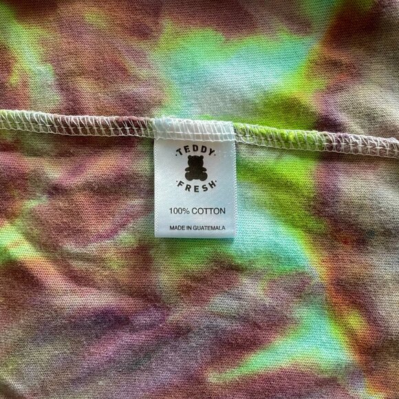 Teddy Fresh Unisex Long Sleeve Tee Shirt with Pocket size Medium CUSTOM TIE-DYED - Picture 7 of 8